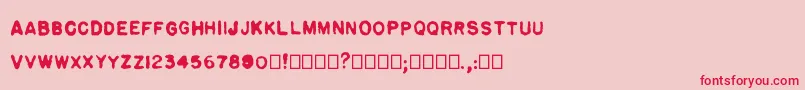 Czcionka Pulp plain – czerwone czcionki na różowym tle