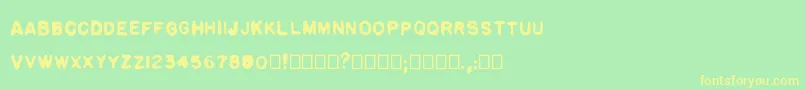 Pulp plain-Schriftart – Gelbe Schriften auf grünem Hintergrund