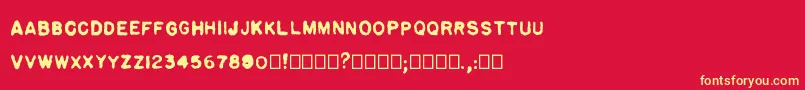 Pulp plain Font – Yellow Fonts on Red Background