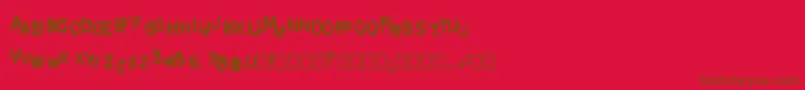 Pulp Stories-Schriftart – Braune Schriften auf rotem Hintergrund