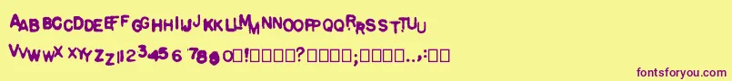 Pulp Stories Font – Purple Fonts on Yellow Background