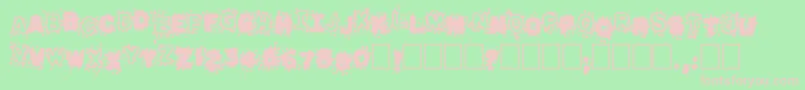 フォントPulpatone – 緑の背景にピンクのフォント