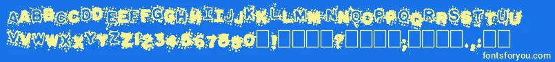 Pulpatone Font – Yellow Fonts on Blue Background