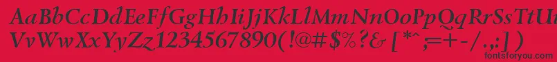 フォントLazurski ffy – 赤い背景に黒い文字