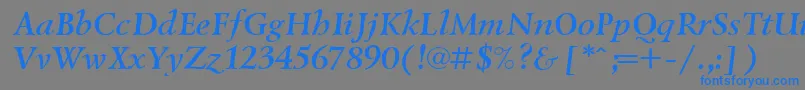 Lazurski ffy Font – Blue Fonts on Gray Background