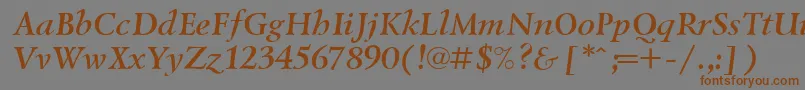 Lazurski ffy-Schriftart – Braune Schriften auf grauem Hintergrund