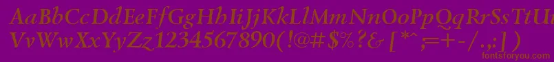 Lazurski ffy-Schriftart – Braune Schriften auf violettem Hintergrund