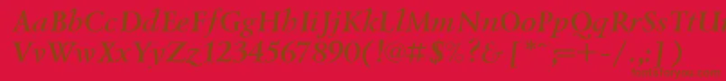 Lazurski ffy Font – Brown Fonts on Red Background