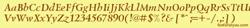 Lazurski ffy Font – Brown Fonts on Yellow Background