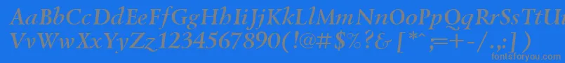 Lazurski ffy Font – Gray Fonts on Blue Background