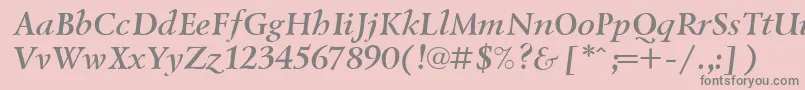 フォントLazurski ffy – ピンクの背景に灰色の文字