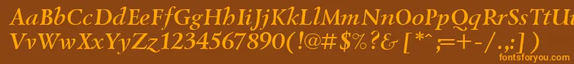 Lazurski ffy Font – Orange Fonts on Brown Background