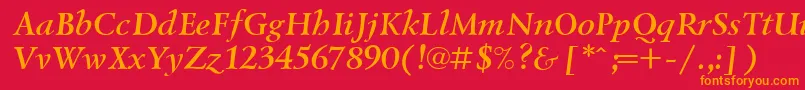 Lazurski ffy Font – Orange Fonts on Red Background