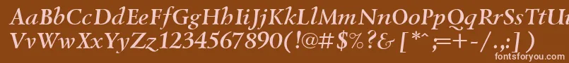 Lazurski ffy-Schriftart – Rosa Schriften auf braunem Hintergrund