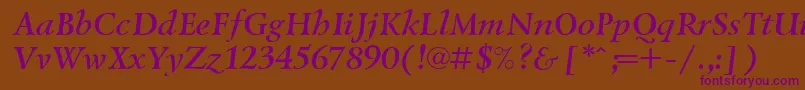 Lazurski ffy Font – Purple Fonts on Brown Background