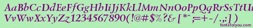 Lazurski ffy Font – Purple Fonts on Green Background