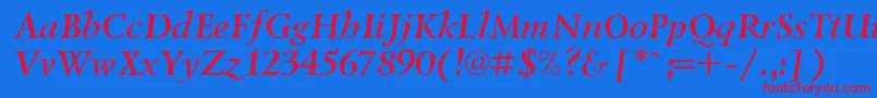 Fonte Lazurski ffy – fontes vermelhas em um fundo azul
