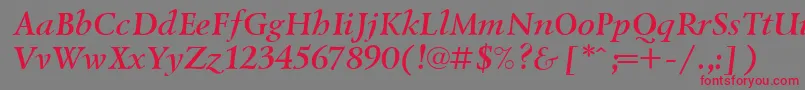 Lazurski ffy Font – Red Fonts on Gray Background