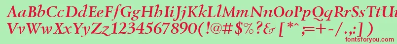 Lazurski ffy Font – Red Fonts on Green Background