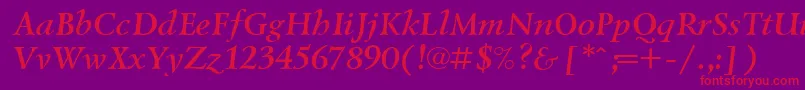 Lazurski ffy-Schriftart – Rote Schriften auf violettem Hintergrund