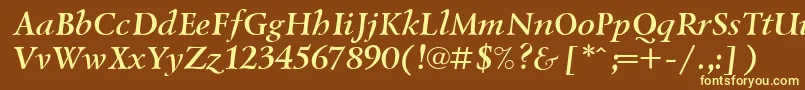 Lazurski ffy Font – Yellow Fonts on Brown Background