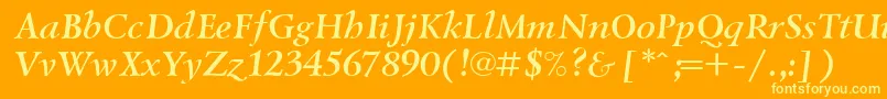 フォントLazurski ffy – オレンジの背景に黄色の文字