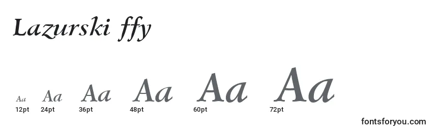 Размеры шрифта Lazurski ffy