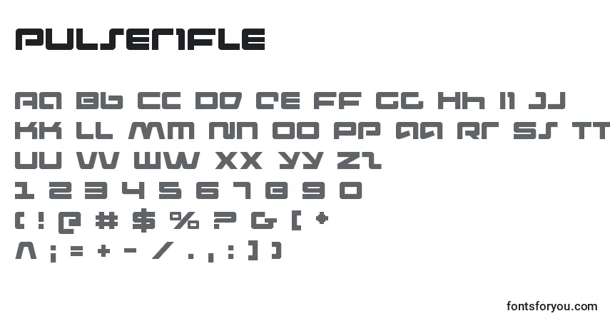 Fuente Pulserifle (137490) - alfabeto, números, caracteres especiales