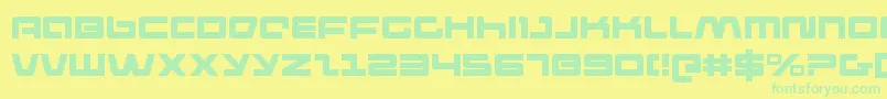 pulserifle-Schriftart – Grüne Schriften auf gelbem Hintergrund