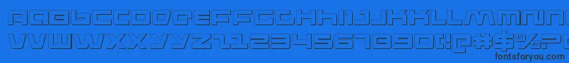 フォントpulserifle3d – 黒い文字の青い背景