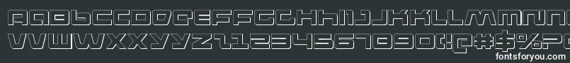 pulserifle3d-fontti – valkoiset fontit mustalla taustalla