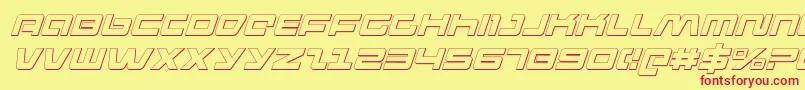 Шрифт pulserifle3di – красные шрифты на жёлтом фоне