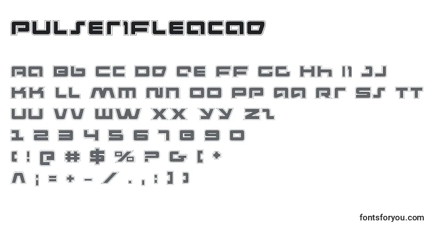 Шрифт Pulserifleacad (137493) – алфавит, цифры, специальные символы
