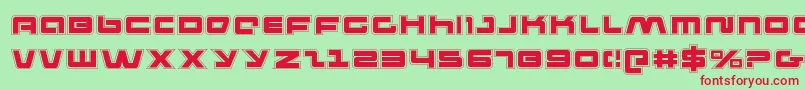 pulserifleacad Font – Red Fonts on Green Background