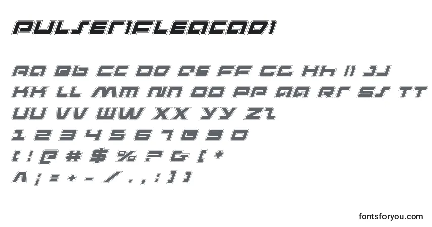 Schriftart Pulserifleacadi (137494) – Alphabet, Zahlen, spezielle Symbole