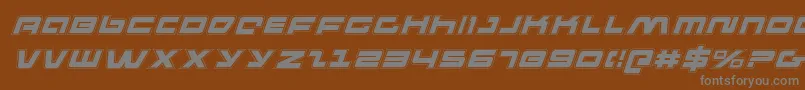 フォントpulserifleacadi – 茶色の背景に灰色の文字