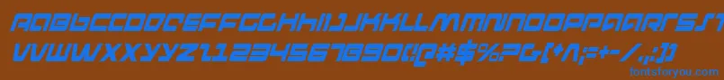 Шрифт pulserifleci – синие шрифты на коричневом фоне