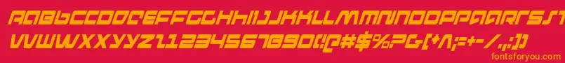 Шрифт pulserifleci – оранжевые шрифты на красном фоне