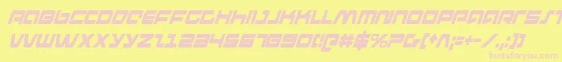pulserifleci-fontti – vaaleanpunaiset fontit keltaisella taustalla