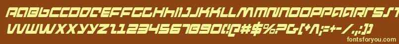 pulserifleci-fontti – keltaiset fontit ruskealla taustalla