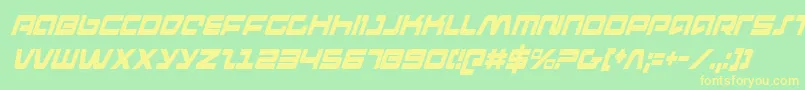 Fonte pulserifleci – fontes amarelas em um fundo verde
