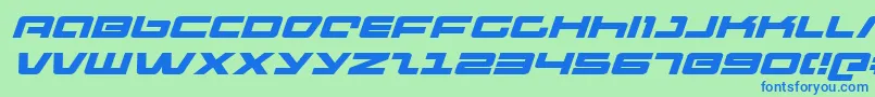 pulserifleexi Font – Blue Fonts on Green Background