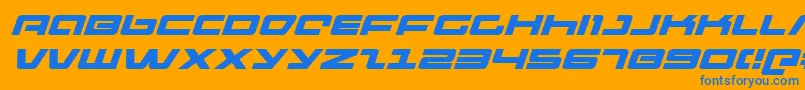 pulserifleexi Font – Blue Fonts on Orange Background