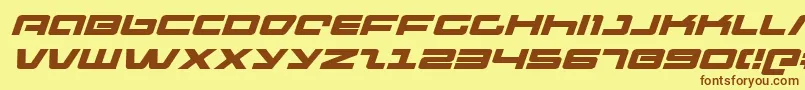 Шрифт pulserifleexi – коричневые шрифты на жёлтом фоне