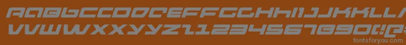 pulserifleexi-fontti – harmaat kirjasimet ruskealla taustalla