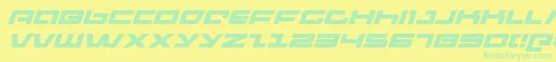 pulserifleexi Font – Green Fonts on Yellow Background