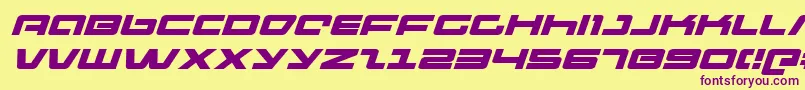 pulserifleexi Font – Purple Fonts on Yellow Background