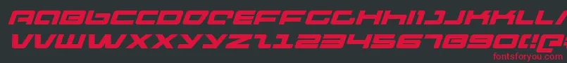 フォントpulserifleexi – 黒い背景に赤い文字