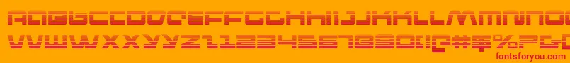 Czcionka pulserifleg – czerwone czcionki na pomarańczowym tle