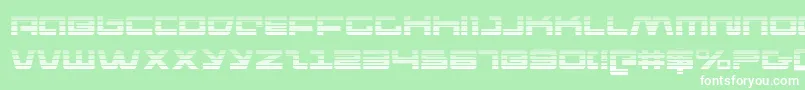 Czcionka pulserifleg – białe czcionki na zielonym tle